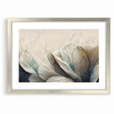 Modern Abstract Florals Canvas Wall Art - Ivory Blossom Serenity