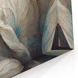 Modern Abstract Florals Canvas Wall Art - Ivory Blossom Serenity
