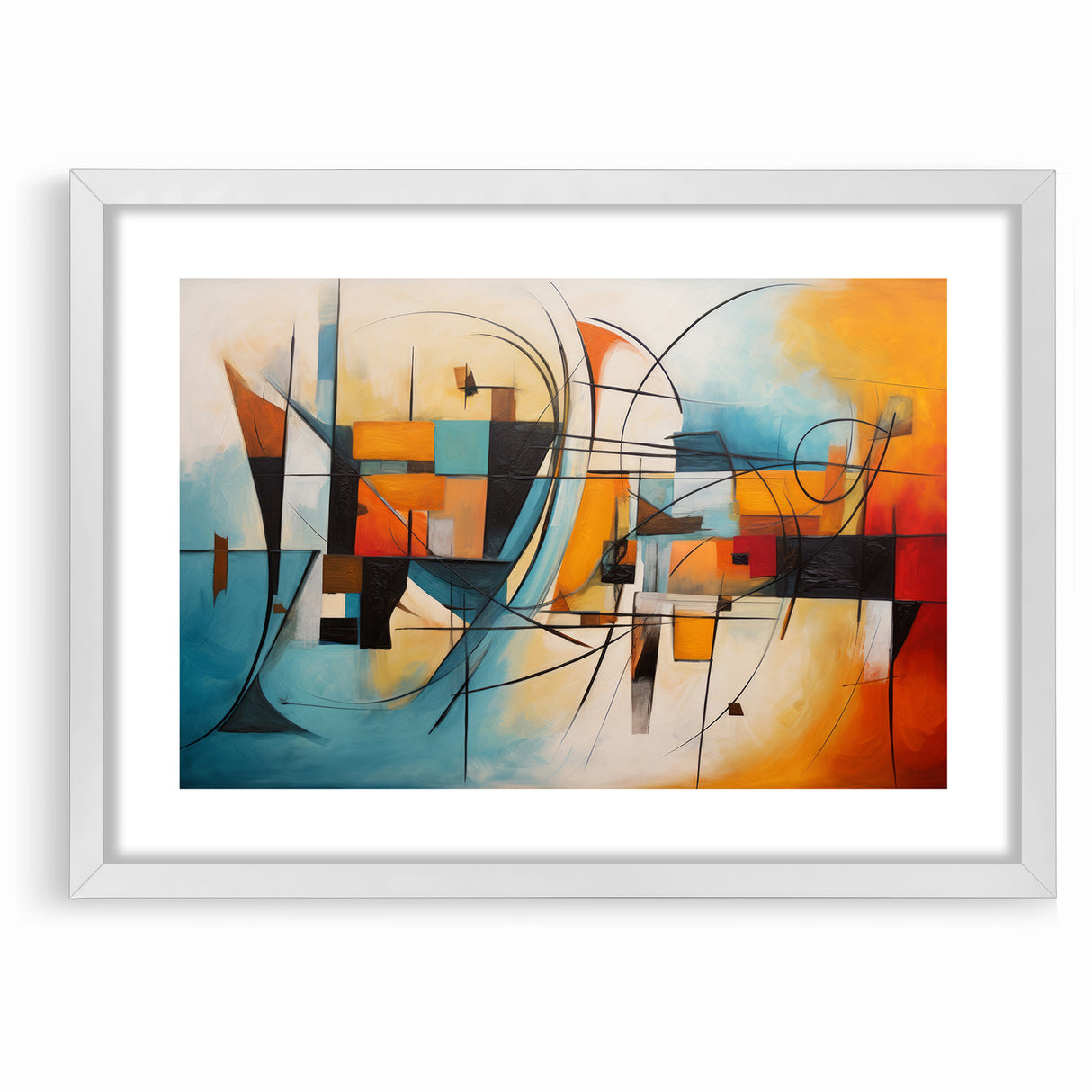 Abstract Expressionist Geometric Canvas Wall Art