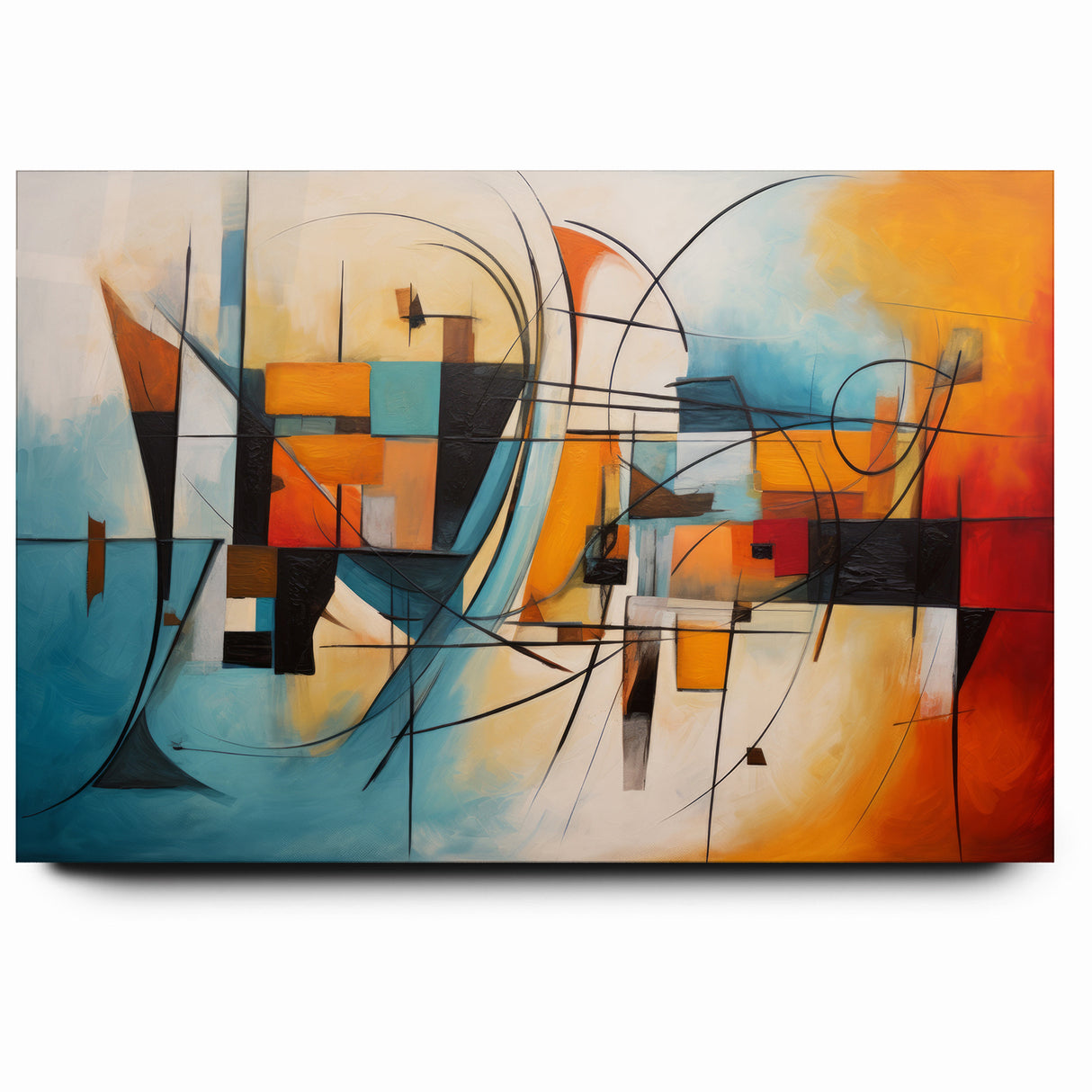 Abstract Expressionist Geometric Canvas Wall Art