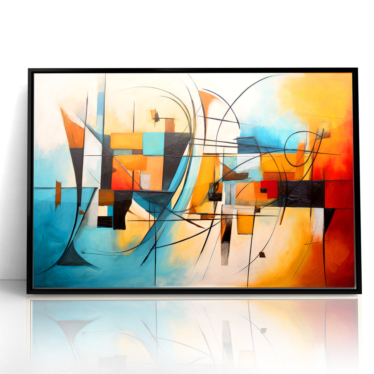 Abstract Expressionist Geometric Canvas Wall Art