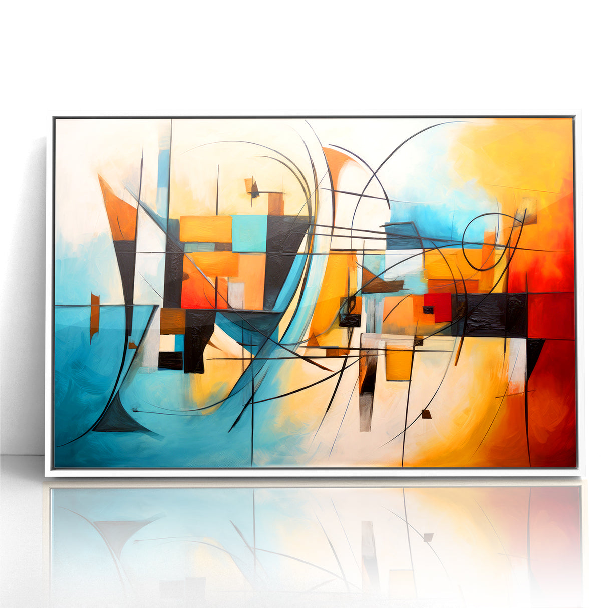 Abstract Expressionist Geometric Canvas Wall Art