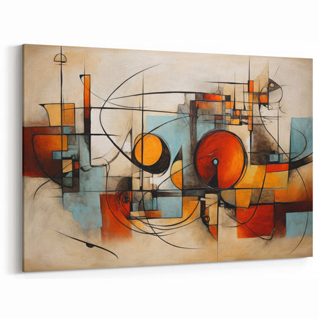 Modern Geometric Abstract Expressionist Canvas Wall Art