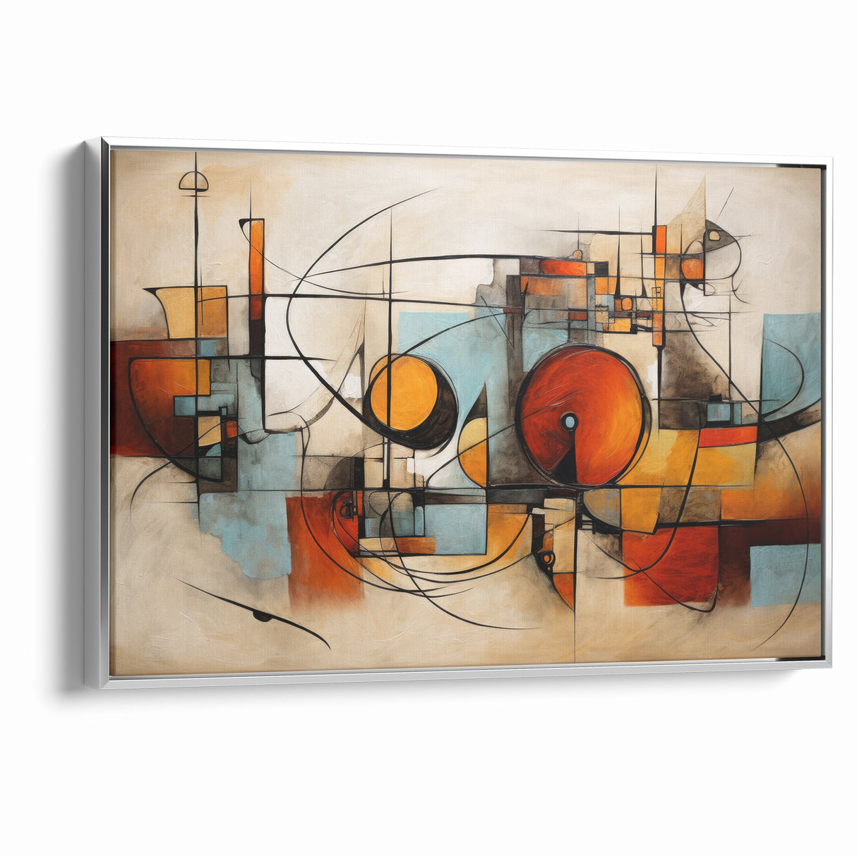 Modern Geometric Abstract Expressionist Canvas Wall Art