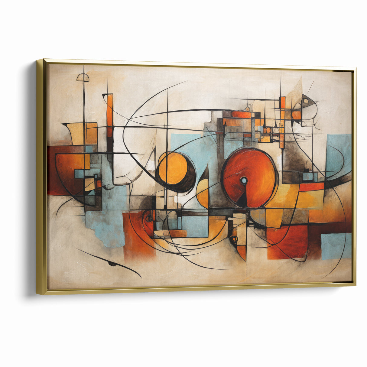 Modern Geometric Abstract Expressionist Canvas Wall Art