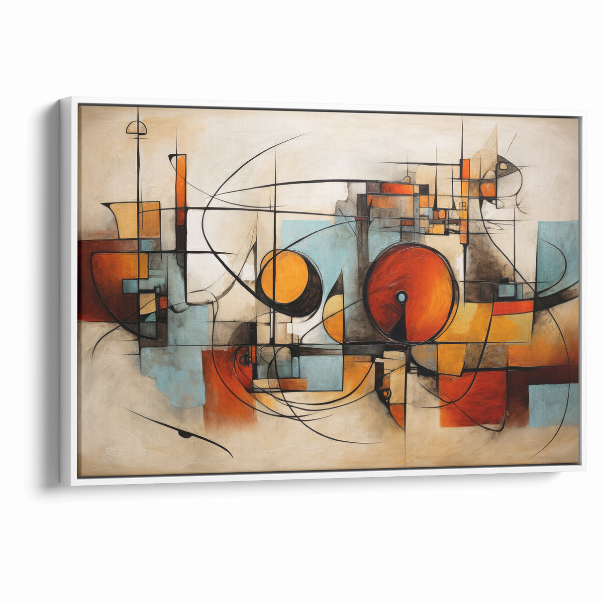 Modern Geometric Abstract Expressionist Canvas Wall Art