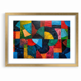 Vibrant Geometric Abstract Expressionist Canvas Wall Art