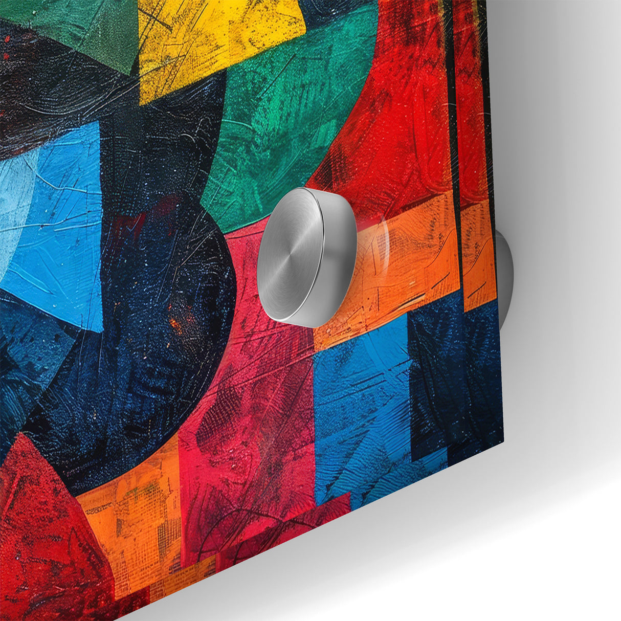 Vibrant Geometric Abstract Expressionist Canvas Wall Art