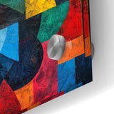 Vibrant Geometric Abstract Expressionist Canvas Wall Art
