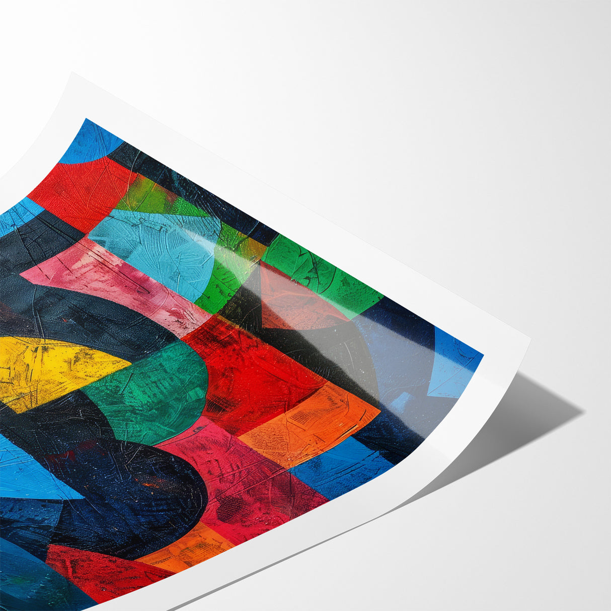 Vibrant Geometric Abstract Expressionist Canvas Wall Art