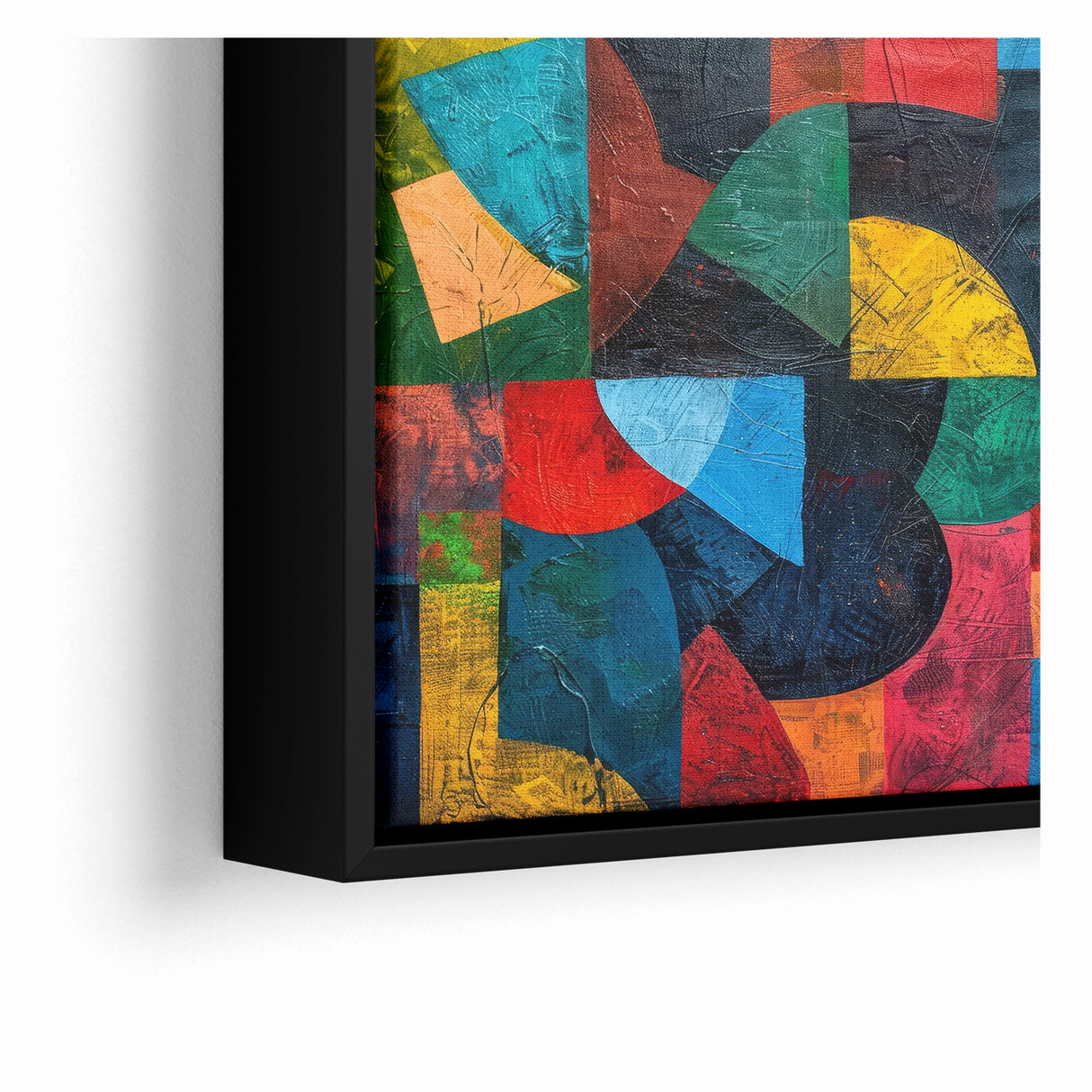 Vibrant Geometric Abstract Expressionist Canvas Wall Art