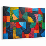 Vibrant Geometric Abstract Expressionist Canvas Wall Art
