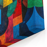 Vibrant Geometric Abstract Expressionist Canvas Wall Art