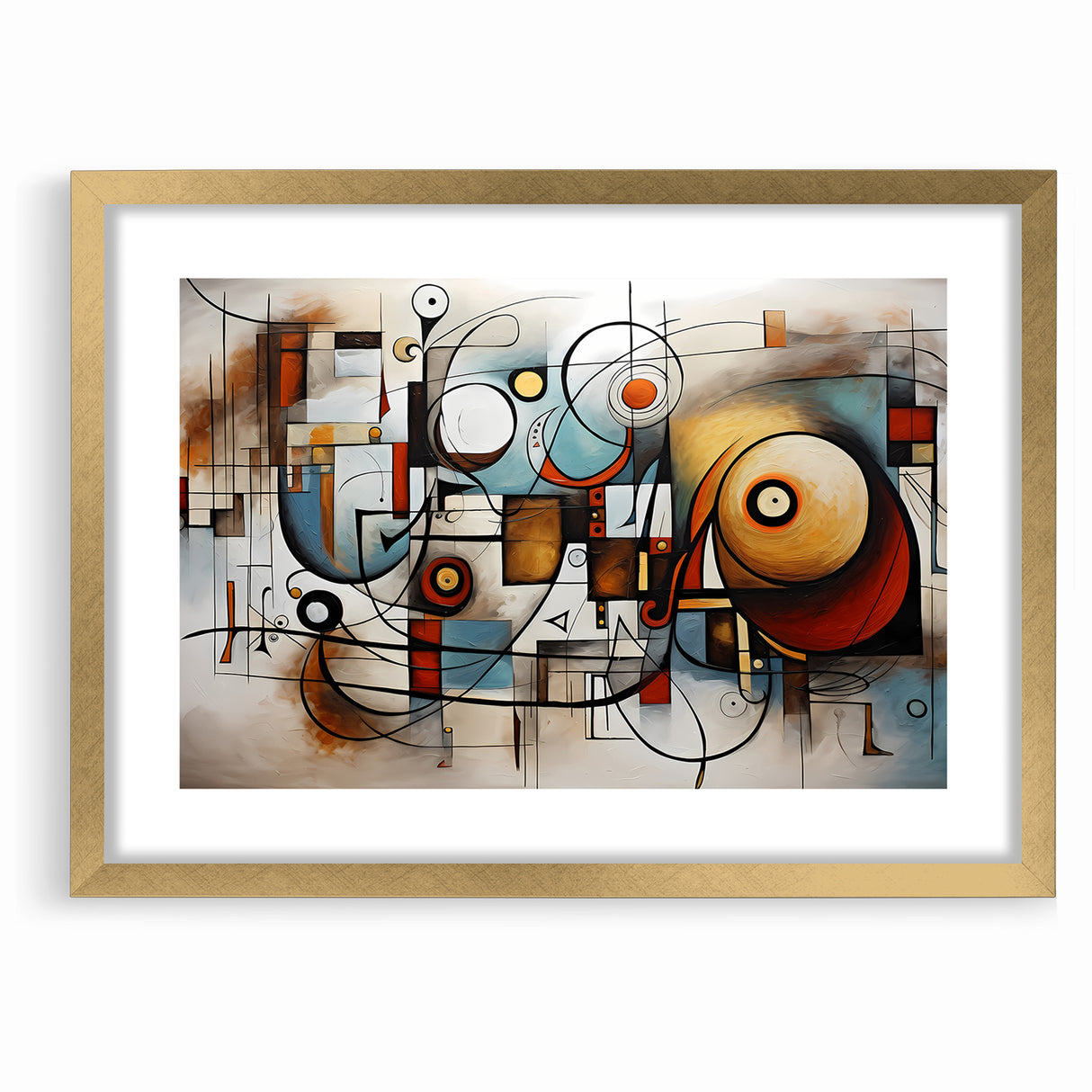 Geometric Abstract Expressionist Canvas Wall Art