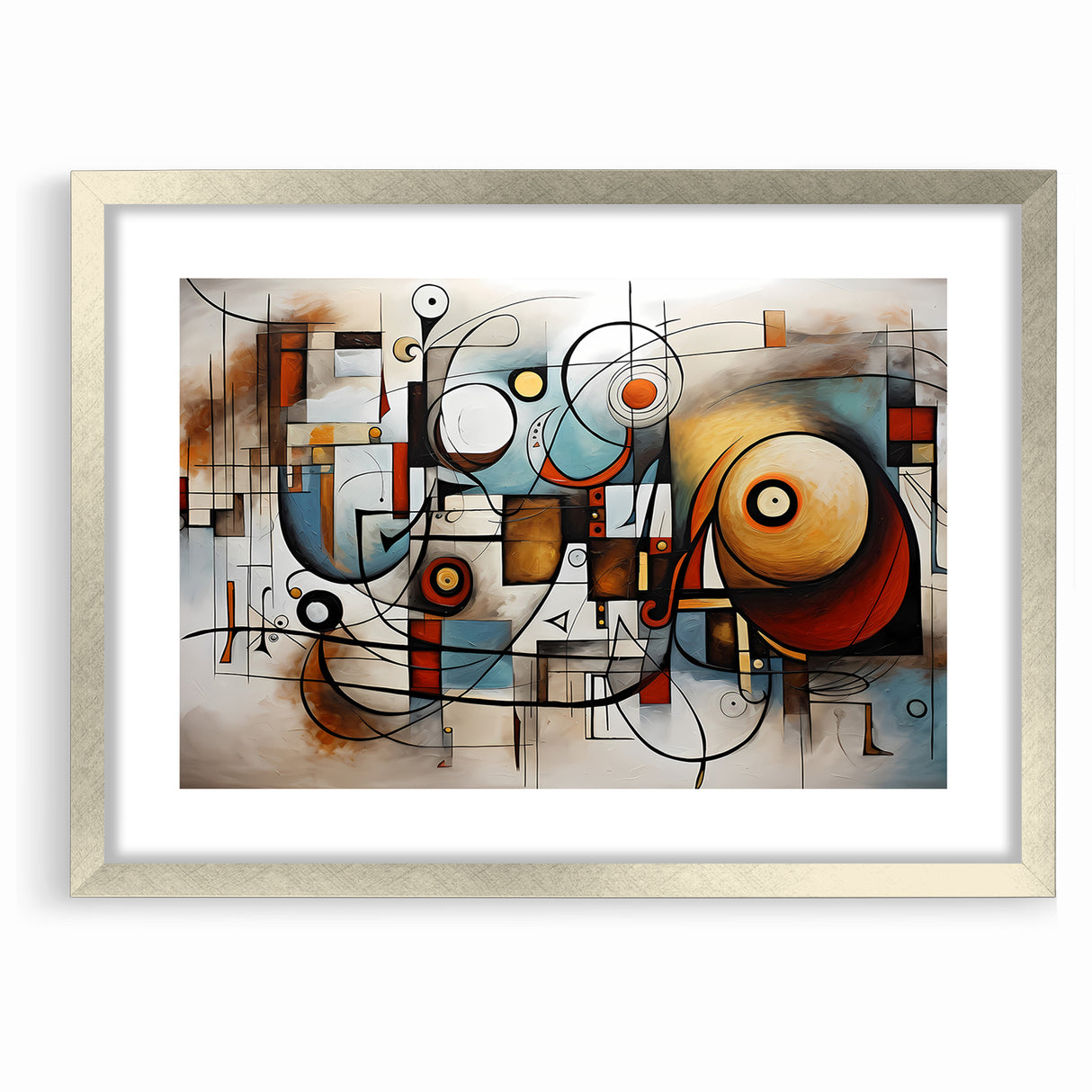 Geometric Abstract Expressionist Canvas Wall Art