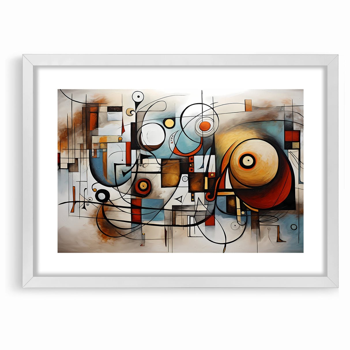 Geometric Abstract Expressionist Canvas Wall Art