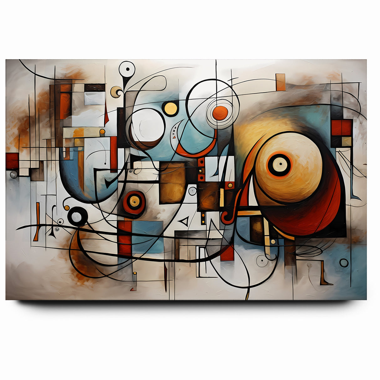 Geometric Abstract Expressionist Canvas Wall Art