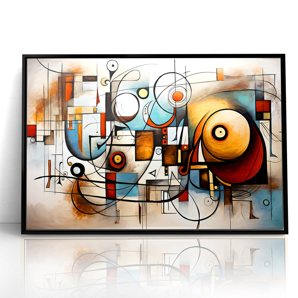 Geometric Abstract Expressionist Canvas Wall Art