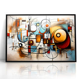 Geometric Abstract Expressionist Canvas Wall Art