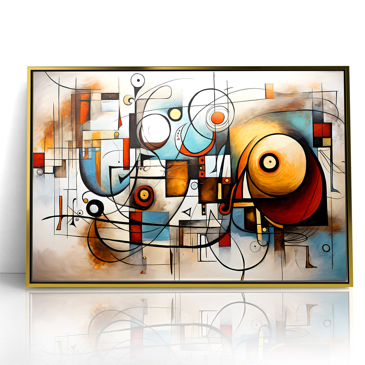 Geometric Abstract Expressionist Canvas Wall Art