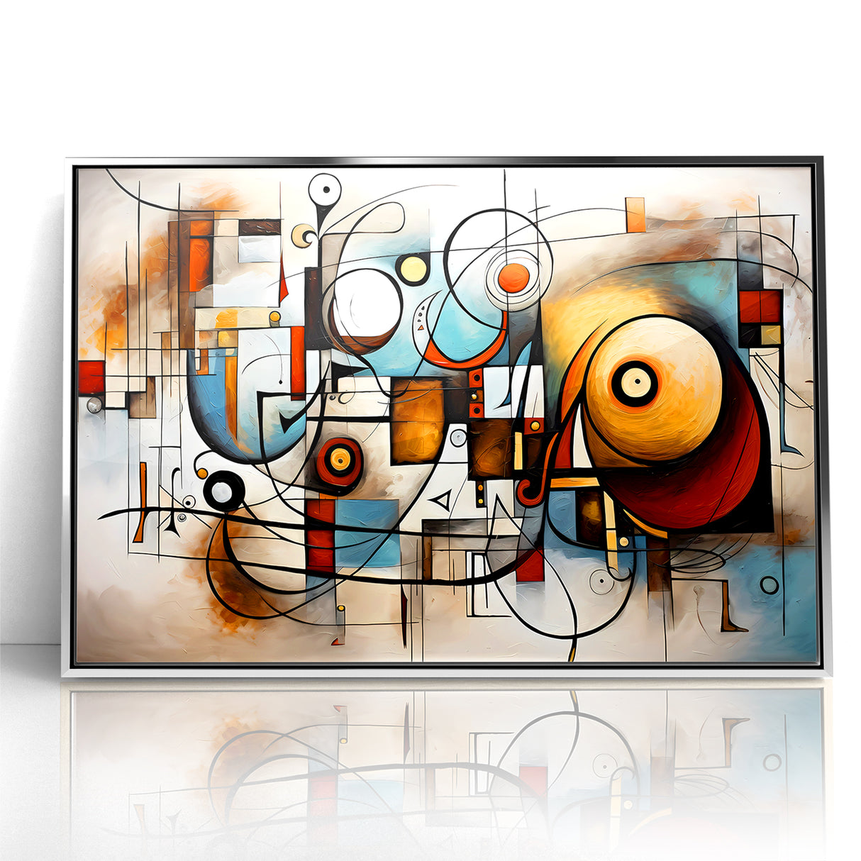 Geometric Abstract Expressionist Canvas Wall Art