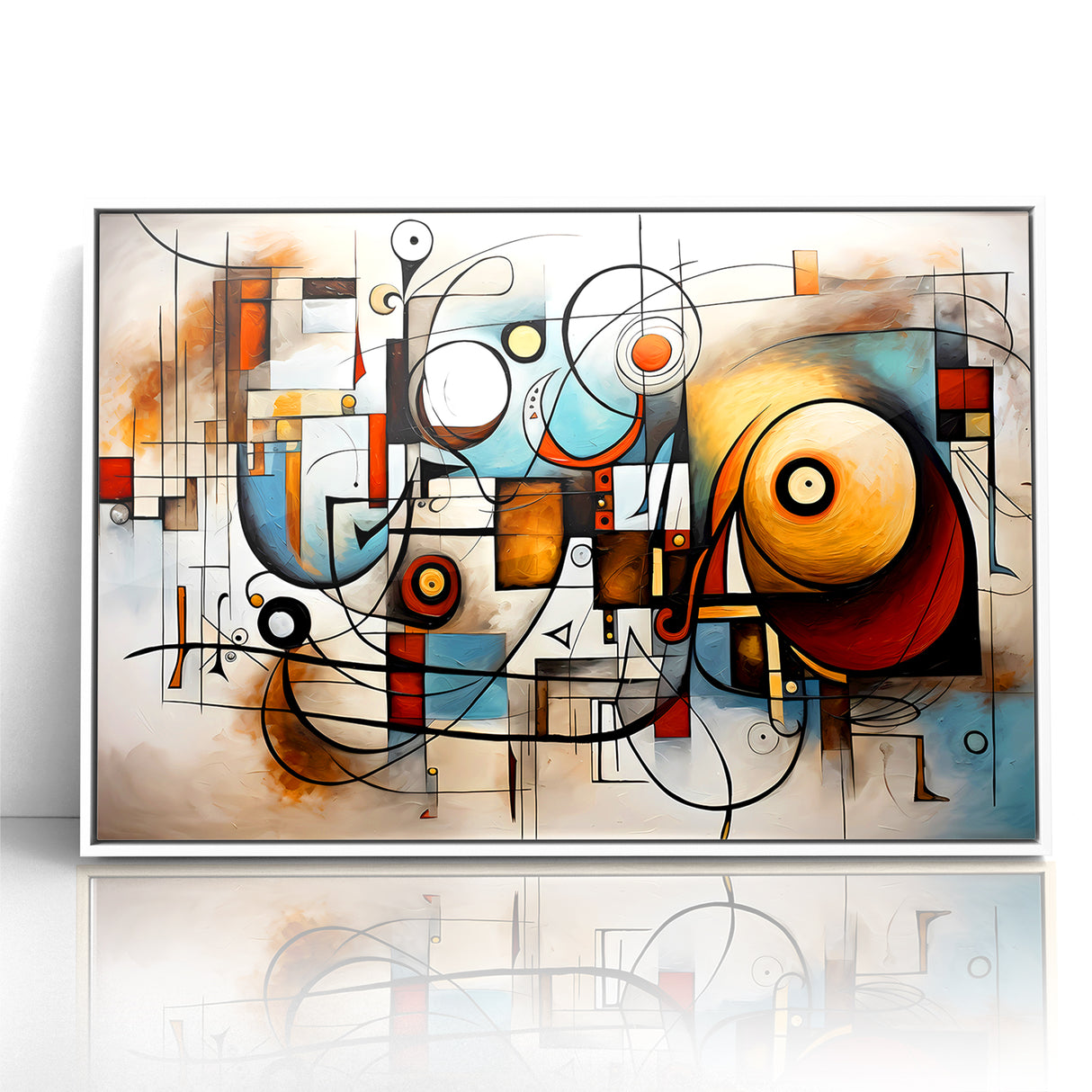 Geometric Abstract Expressionist Canvas Wall Art