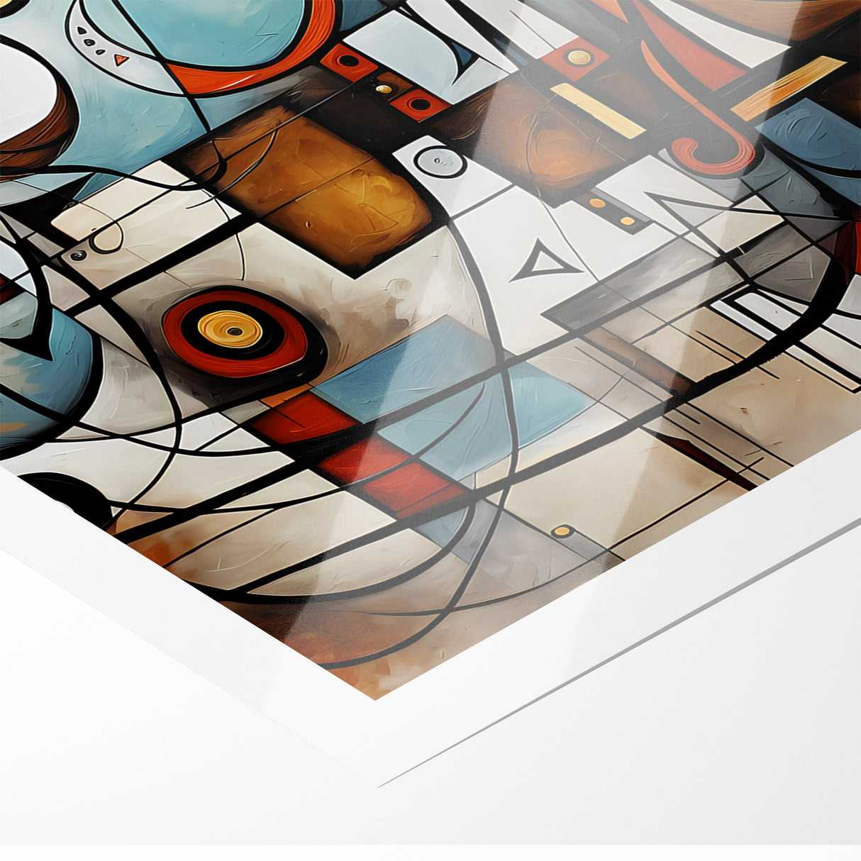 Geometric Abstract Expressionist Canvas Wall Art