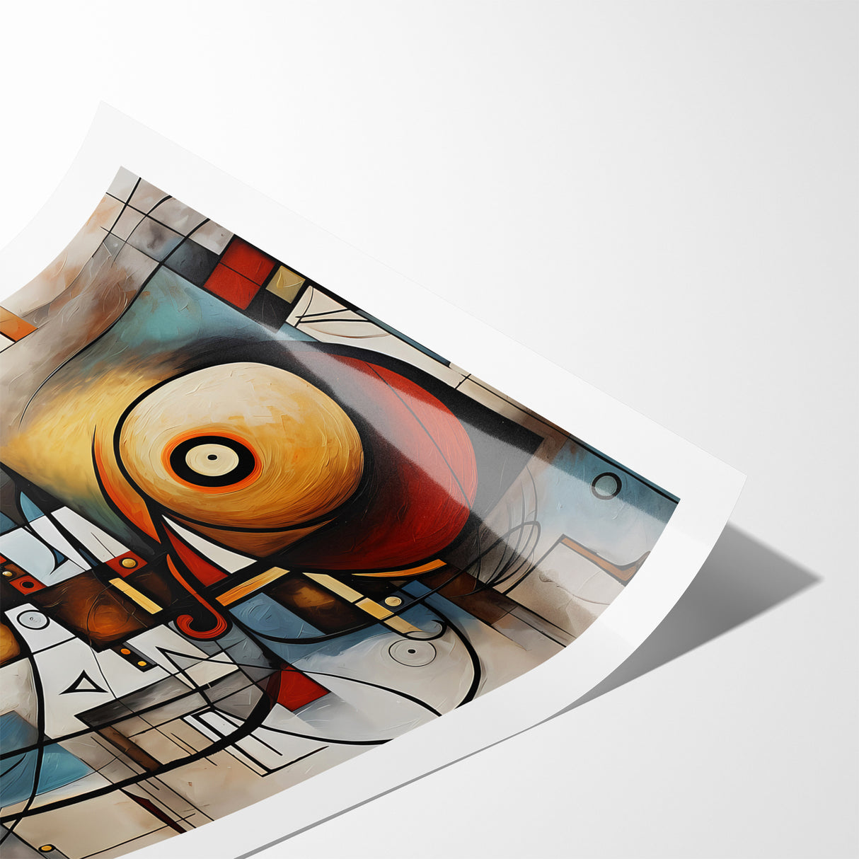 Geometric Abstract Expressionist Canvas Wall Art