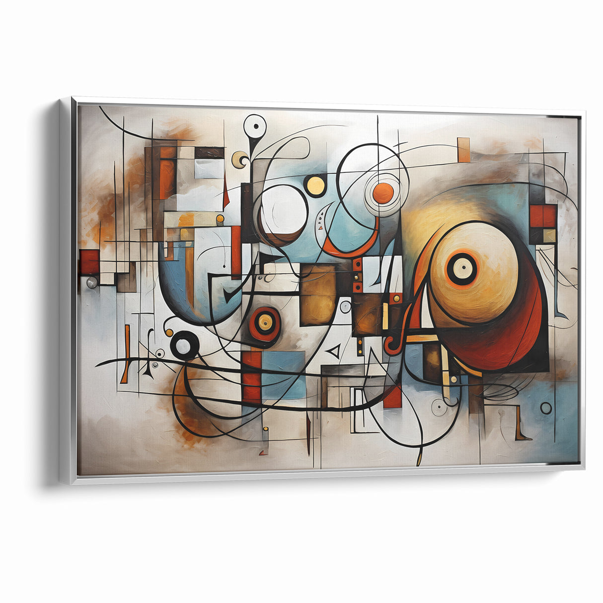 Geometric Abstract Expressionist Canvas Wall Art
