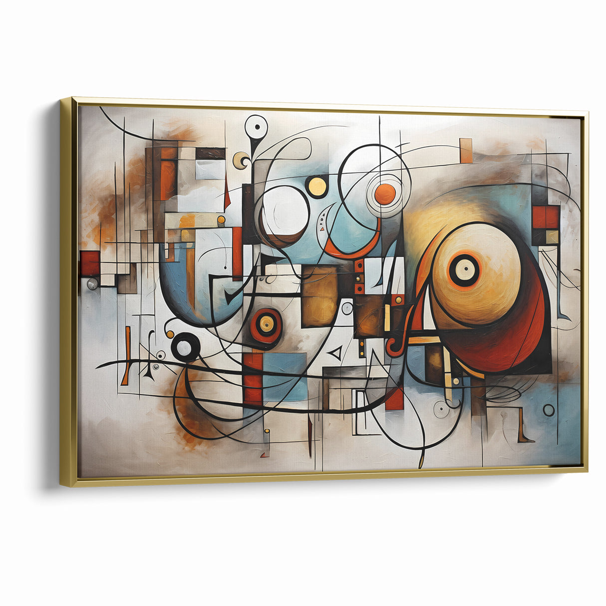 Geometric Abstract Expressionist Canvas Wall Art