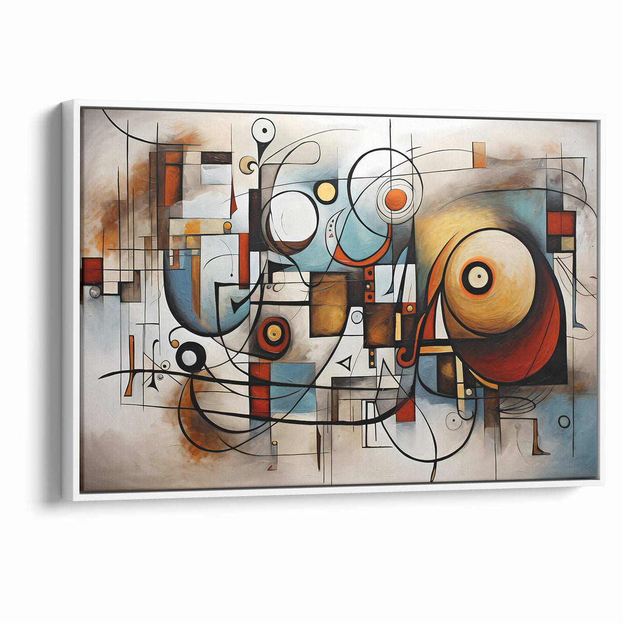Geometric Abstract Expressionist Canvas Wall Art