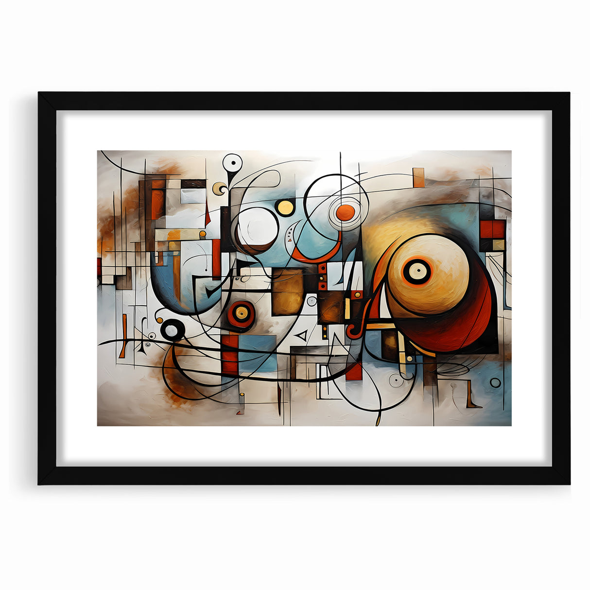 Geometric Abstract Expressionist Canvas Wall Art