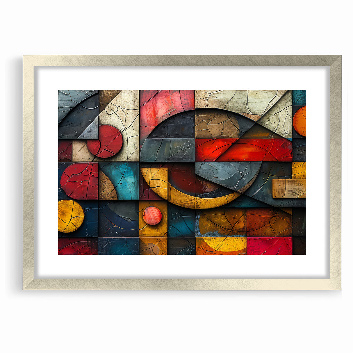 Textured Geometric Abstract Expressionist Canvas Wall Art