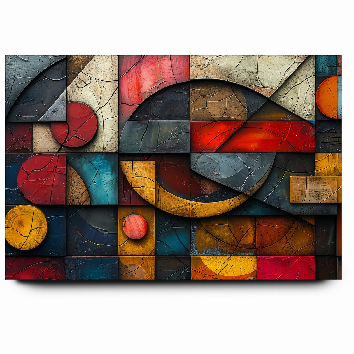 Textured Geometric Abstract Expressionist Canvas Wall Art