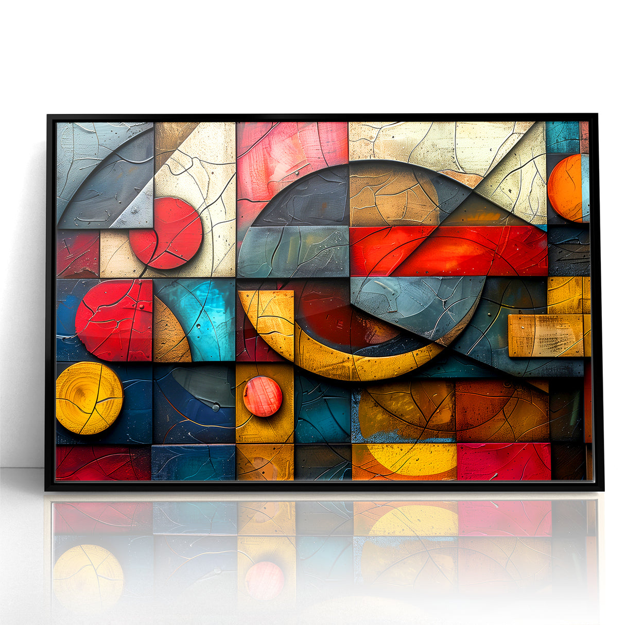 Textured Geometric Abstract Expressionist Canvas Wall Art