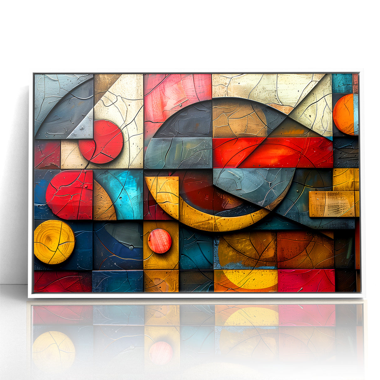 Textured Geometric Abstract Expressionist Canvas Wall Art