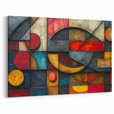 Textured Geometric Abstract Expressionist Canvas Wall Art