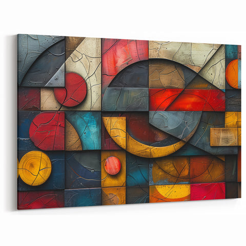 Textured Geometric Abstract Expressionist Canvas Wall Art