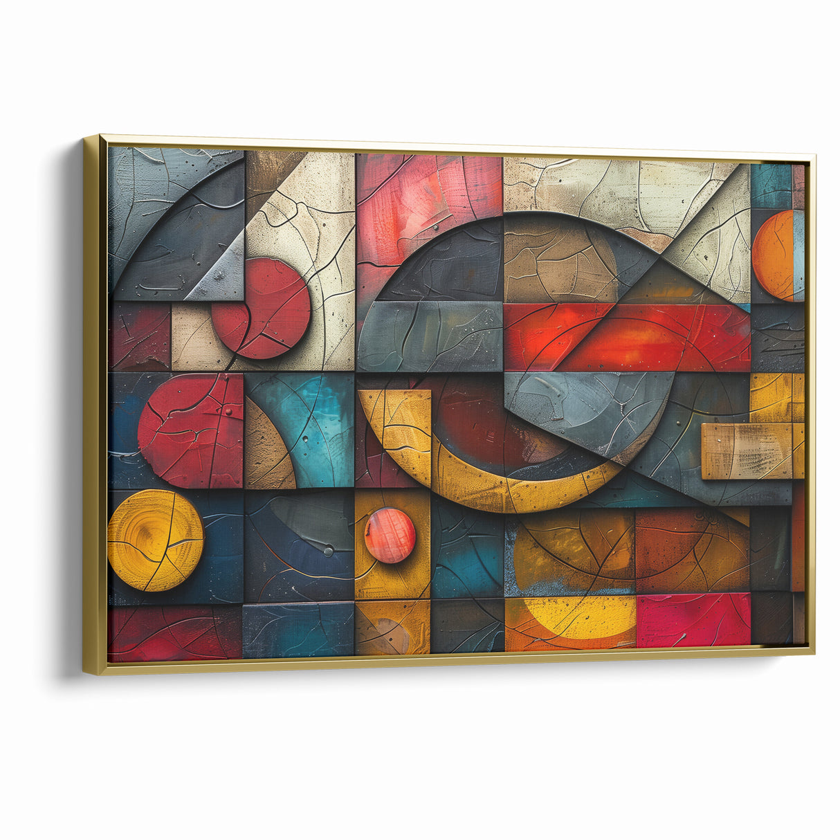 Textured Geometric Abstract Expressionist Canvas Wall Art