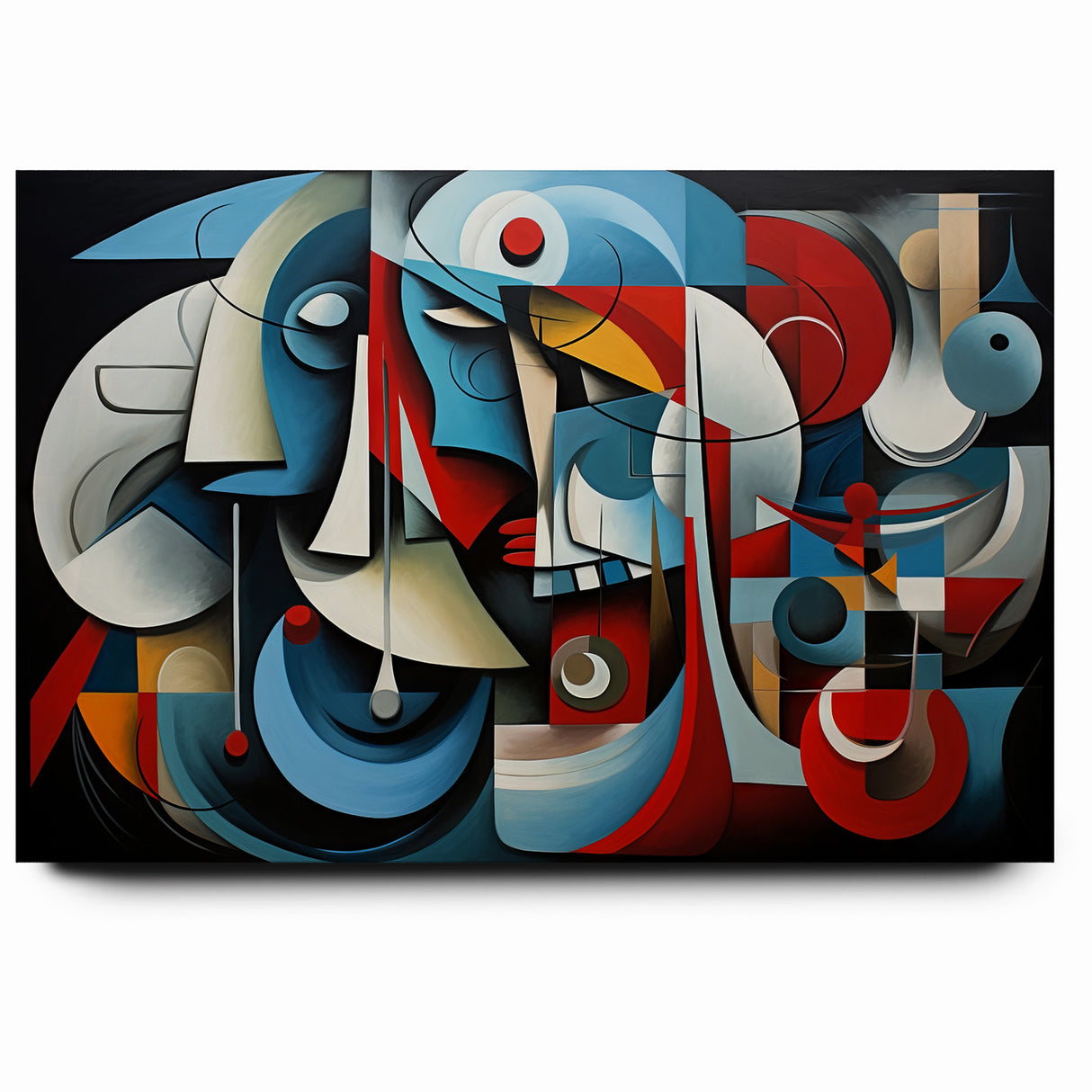 Geometric Harmony Abstract Expressionist Canvas Wall Art