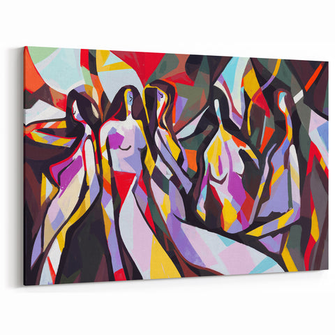 Colorful Abstract Expressionist Canvas Wall Art