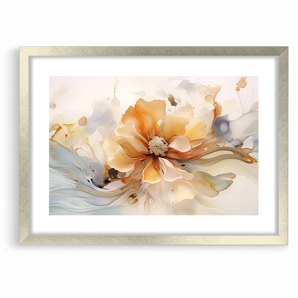 Delicate Peach and Cream Floral Canvas - Abstract Botanical Art