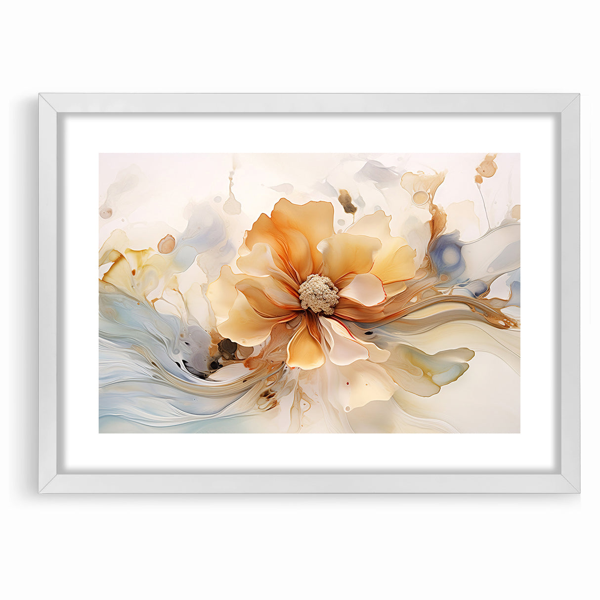 Delicate Peach and Cream Floral Canvas - Abstract Botanical Art