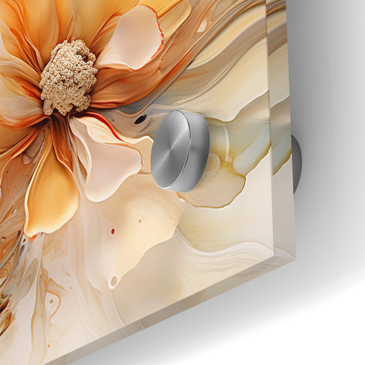 Delicate Peach and Cream Floral Canvas - Abstract Botanical Art