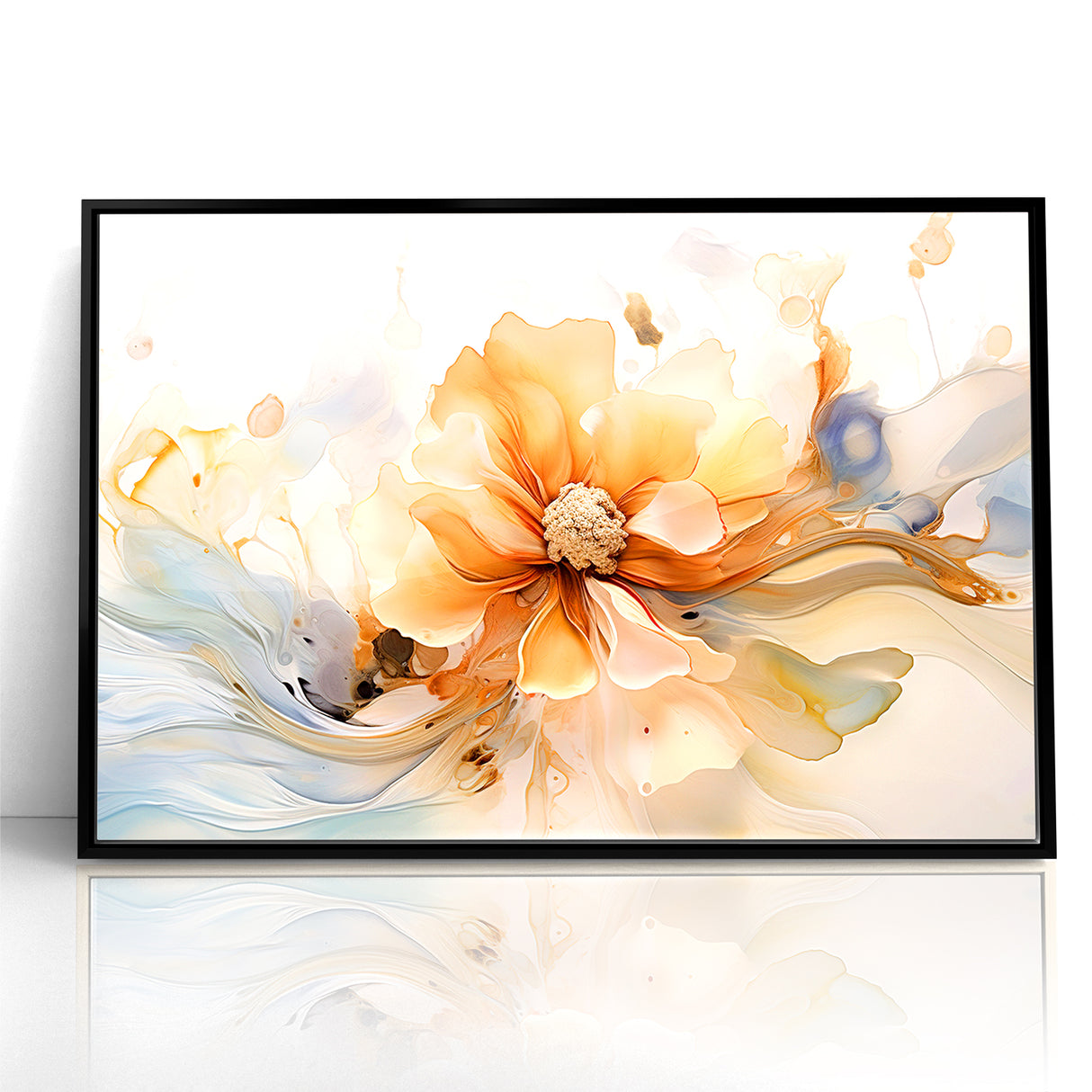 Delicate Peach and Cream Floral Canvas - Abstract Botanical Art