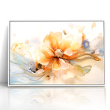 Delicate Peach and Cream Floral Canvas - Abstract Botanical Art