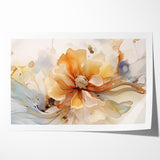Delicate Peach and Cream Floral Canvas - Abstract Botanical Art
