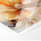 Delicate Peach and Cream Floral Canvas - Abstract Botanical Art