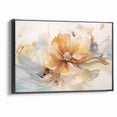 Delicate Peach and Cream Floral Canvas - Abstract Botanical Art