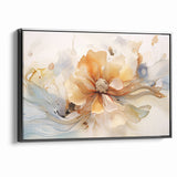 Delicate Peach and Cream Floral Canvas - Abstract Botanical Art